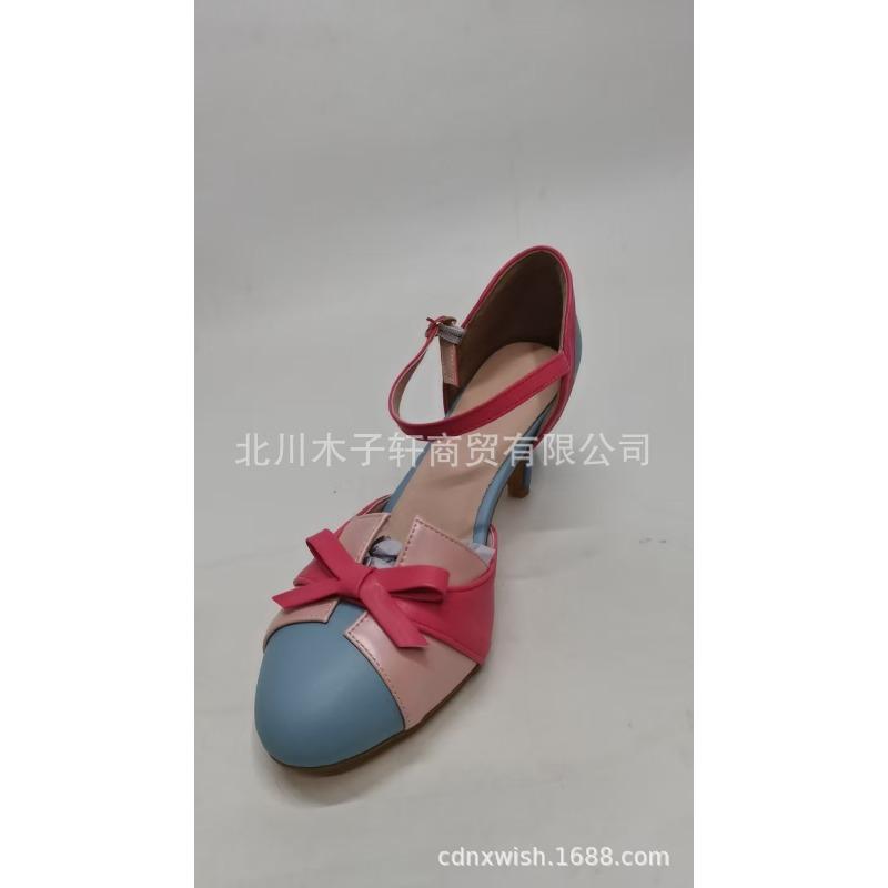 Summer High Heel Fashion Color Matching Buckle Hollow Sandals 34