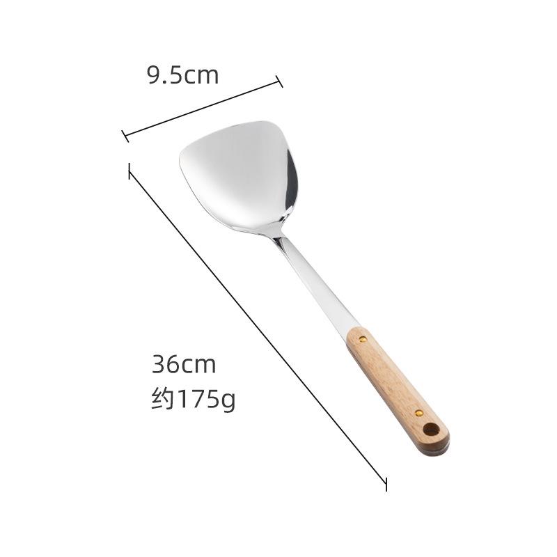 

HANYANG Лопатка из нержавеющей стали, кухонная утварь, лопаточка с деревянной ручкой, кухонная лопатка 201-D