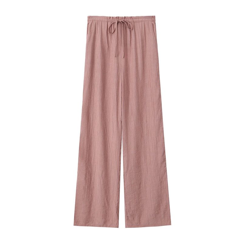 Western Style 2024 Summer New Women clothes High Waist Slimming Versatile Straight Textured Trousers 4391450 741