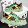Fashion Men's Low Help Shoes 2025 Spring Autumn New Comfortable Breathable Platform Sneakers Fashion Cross Tied Non Slip Casual Flats