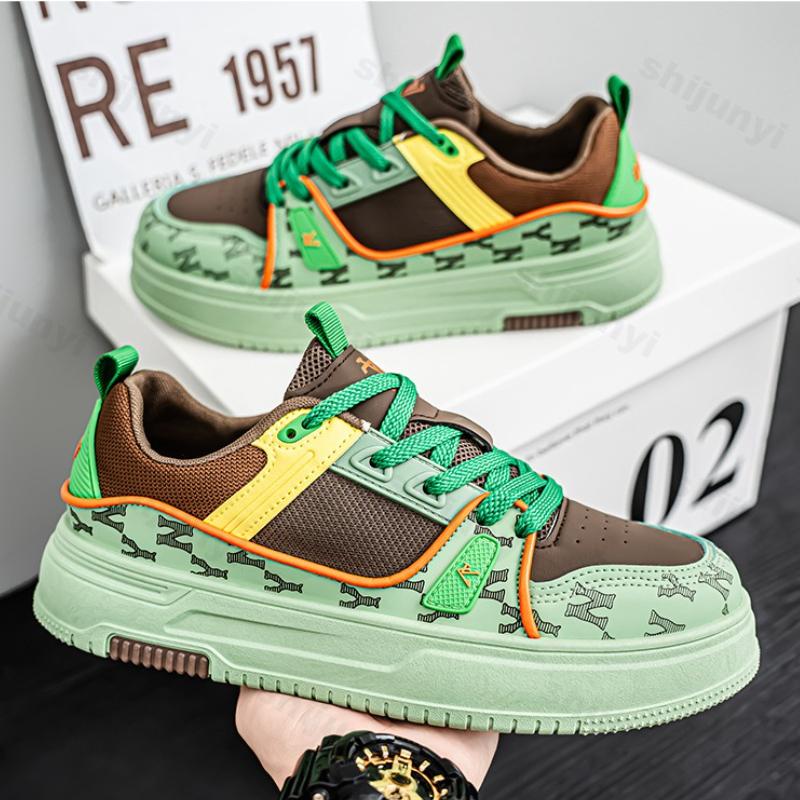 Fashion Men's Low Help Shoes 2025 Spring Autumn New Comfortable Breathable Platform Sneakers Fashion Cross Tied Non Slip Casual Flats