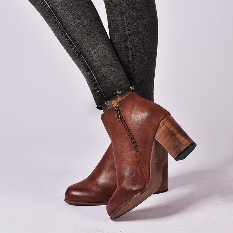 2022 Autumn Plus Size Round Toe Chunky Heel Fashion Pumps for Women