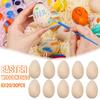 DIY Wooden Easter Eggs for Painting Graffiti Art Set Realistic Simulation Egg Craft Kit for Home Party Activity