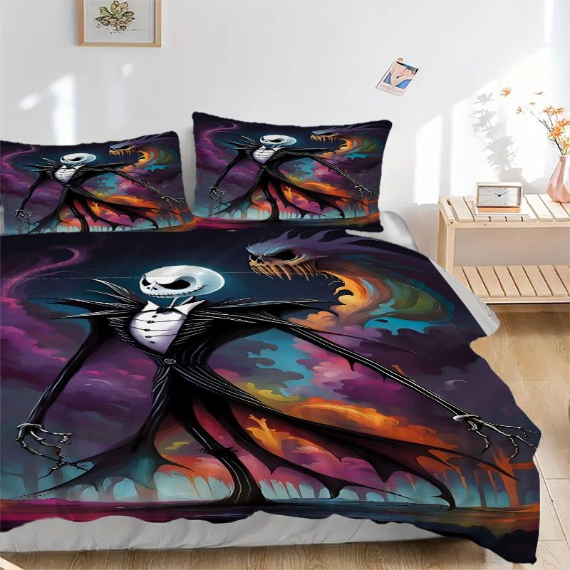 3Pcs Jack Skellington'S Halloween Adventure Bedding Sets For All Sizes New 3D Printed Bed Cover Comforter Duvet Cover Pillowcase Bedroom Decoration