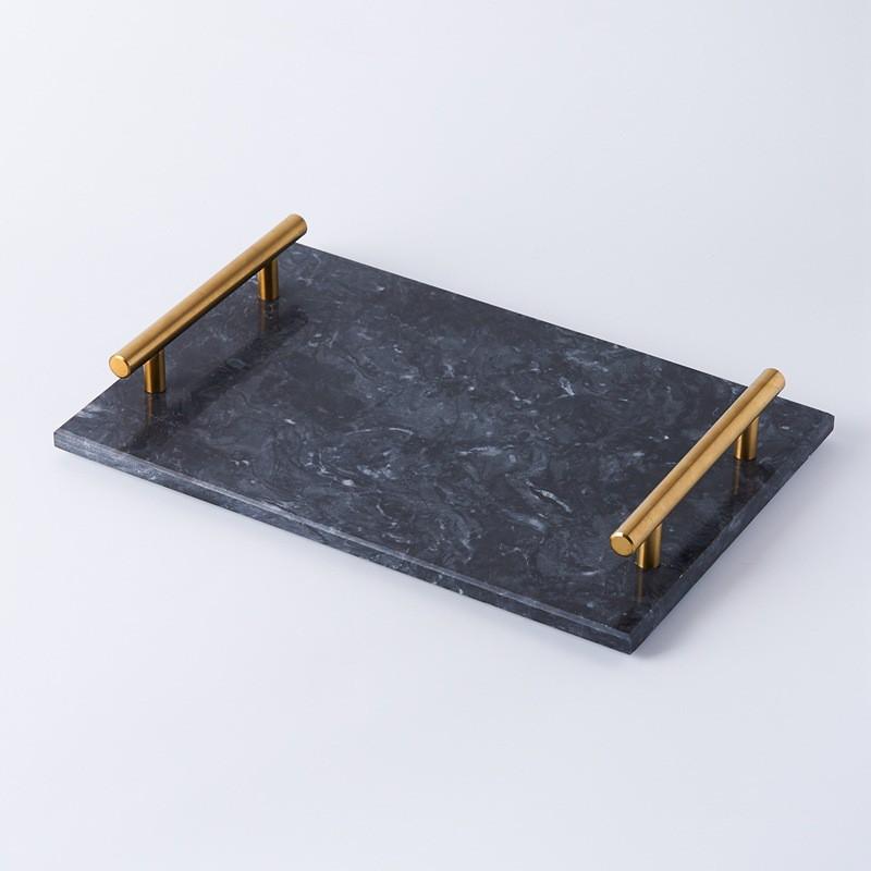Nordischer Stil Marmor Serviertablett Schmuck Kosmetik Dekoratives Display 30x20cm Quadratische Stein Schale