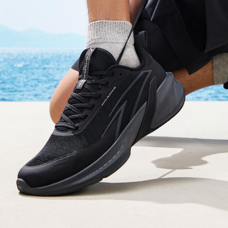 Anta A-Shock Yastıklamalı Kaymaz Düşük Üst Günlük Koşu Ayakkabıları Erkek Temel Siyah Spor Ayakkabı 112435548-5