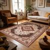 Persian Retro Luxury Living Room Carpet Washable Non-slip Decoration Bedroom Floor Mat Soft Fluffy Lounge Study Sofa Rug 200x300
