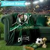Custom Name Blanket Boston Basketball Blanket Bedding Blanket for Travel, Camping, Living Rooms, Offices, Sofas, Fan Christmas Gift