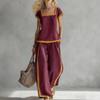 European & American Summer Color Block Wide-Leg Pantsuit - Women's Casual Fashion Two-Piece Set