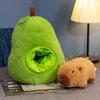 Avocado Capybara Doll Stuffed Plush Toys Plush Filled Animal Fruit Capybara Throw Pillow Home Sofa Bedroom Cushion Gifts