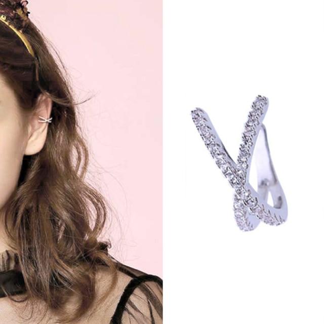 Plain Simple Star Women Shape Cubic Zircon Ear Cuff Charming Crystalline Clip On Earrings Earcuff Without Piercing Earrings Jewelry Giveaway