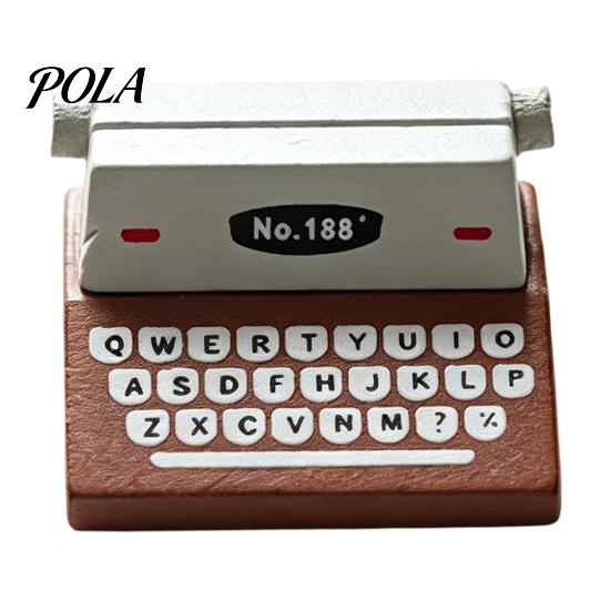 Retro Desk Accessory Wooden Typewriter Memo Clip, Vintage Place Card Holder, Clamp Decorative Message Photo Picture Holder Stand for Home Office
