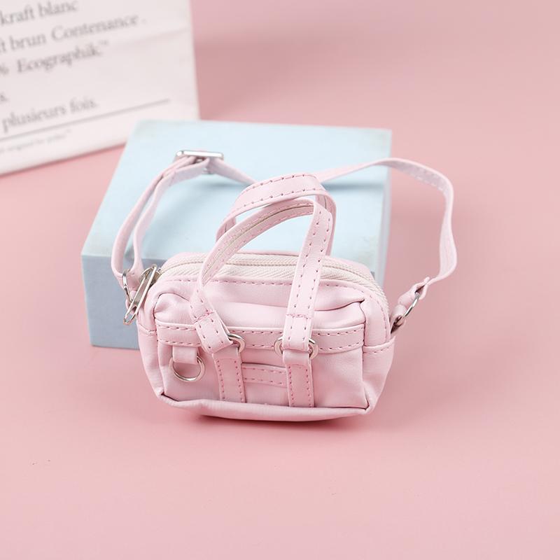 Fashion 1/6 1/12 Dollhouse Miniature Leather Suitcase Mini Bag Backpack Doll Luggage Box Handbag Shoulder Bag Leather Bag Purses