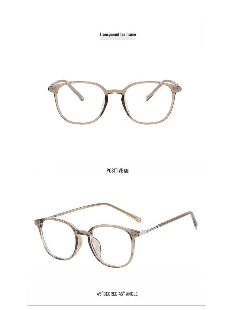 Square Frame Glasses for Women: TR90 Metal, Anti-Blue Light, Prescription/Non-Prescription Lenses, Slimming Design for Large Faces, No Makeup Style