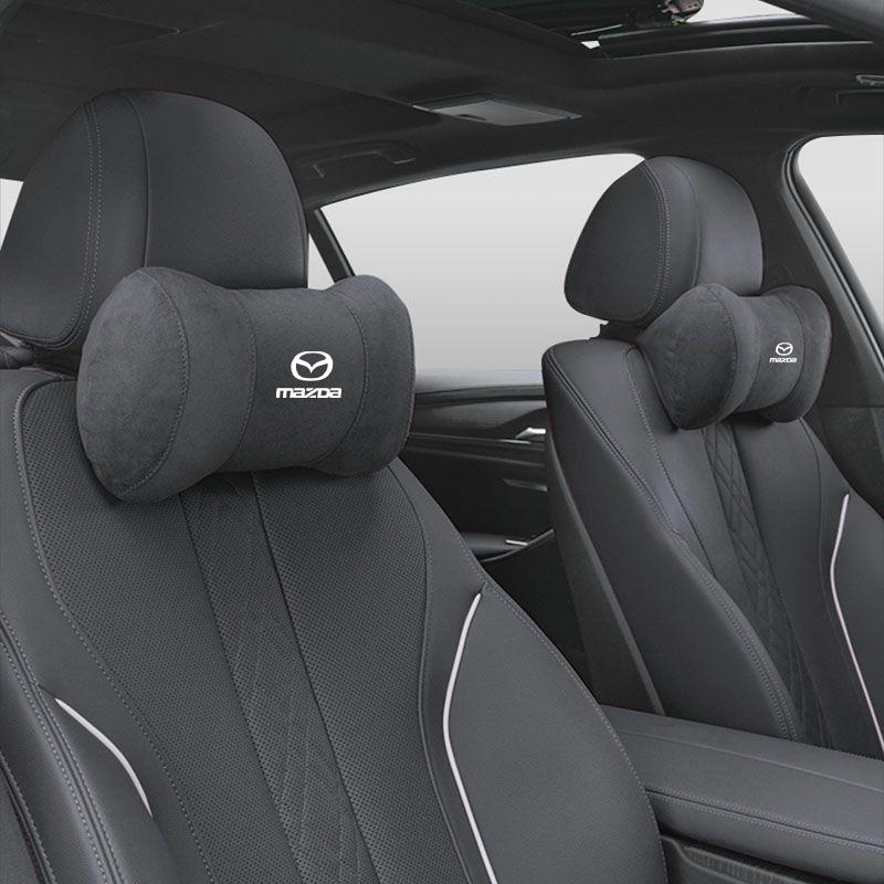 High Quality Suede Car Headrest Auto Seat Neck Soft Pillow For Mazda Speed 2 3 5 6 Atenza CX80 CX70 CX90 CX3 CX5 CX8 MX30 CX60