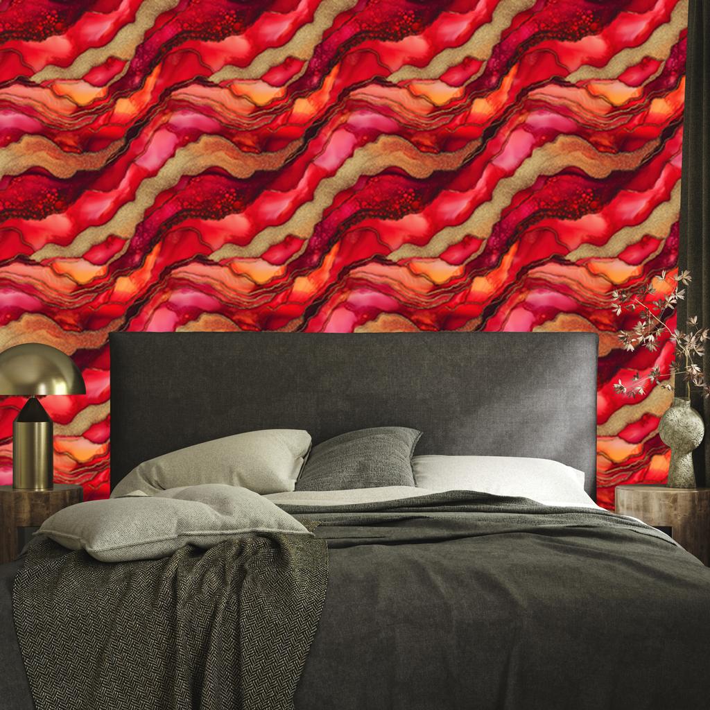 Ink Wallpaper Red, Orange, Gold and Pink 50x1000