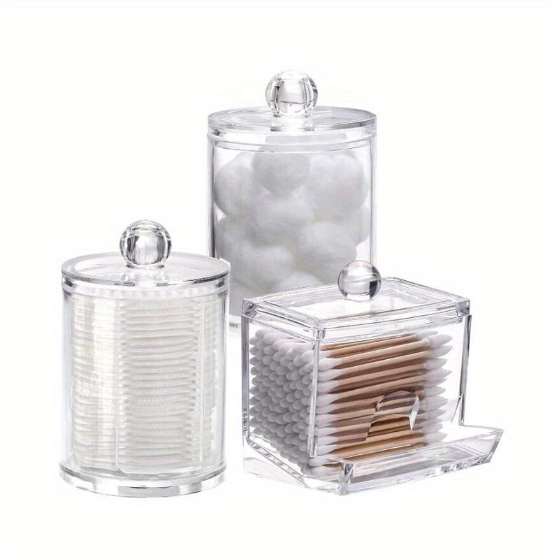 Transparent Cotton Swab and Toothpick Storage Jar