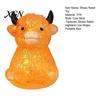 Highland Cow Stress Ball Glitter Squeeze Toy Slow Rising Clear Cattle Relief Anti-anxiety Soft Animal Shape Home Office Desk Fidget Shaped
