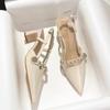 Mode 2025 Neue Sommer Spitzschuh Damen Sandalen Mode Flache Slingbacks Schuhe Damen Tanzparty Pumps
