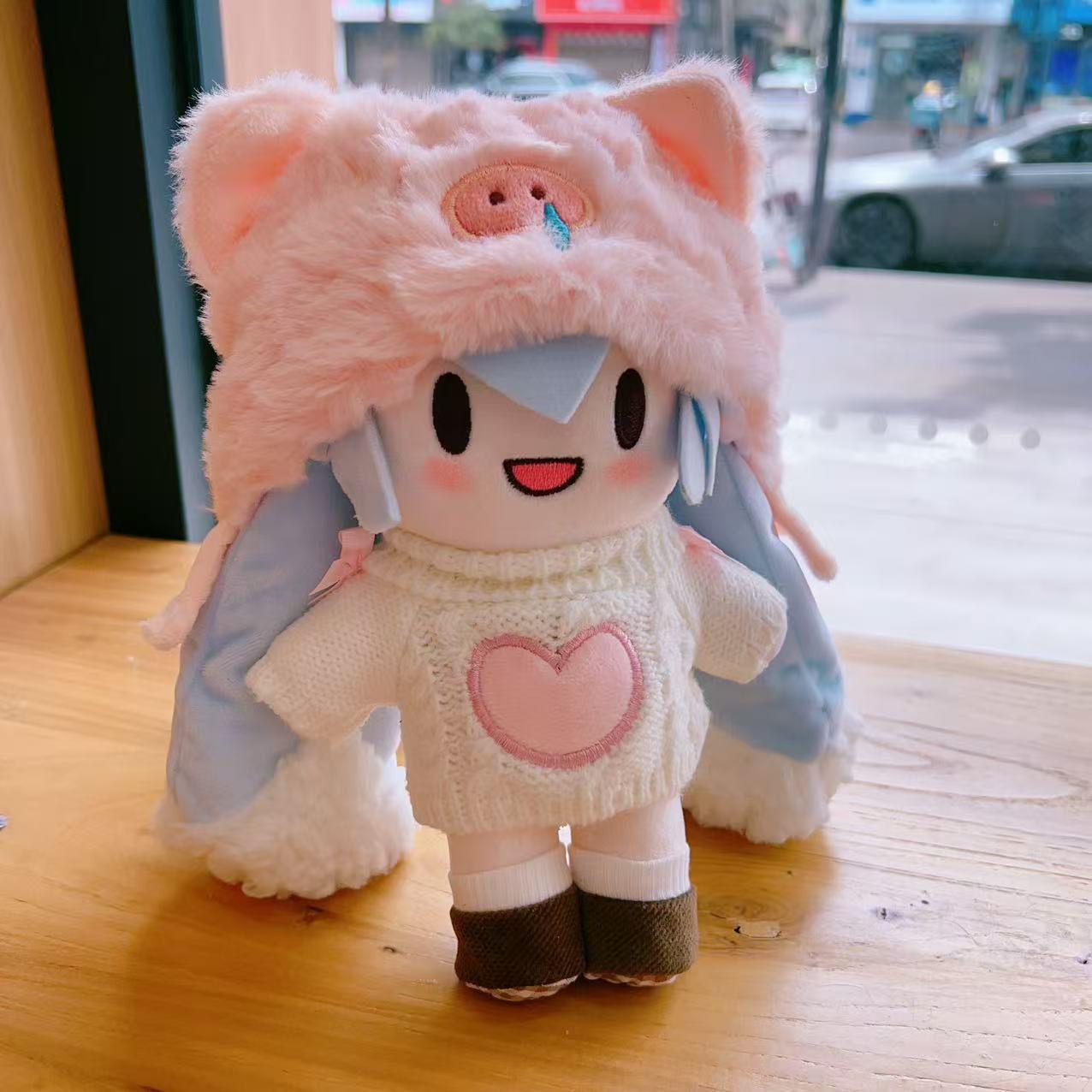 Kawaii Hatsune Miku Sneeuwprinses Anime Cartoon Pluche Pop Aankleedbare Hatsune Miku Fufu Schattige Pop Kerstmis Perfect Cadeau 20cm