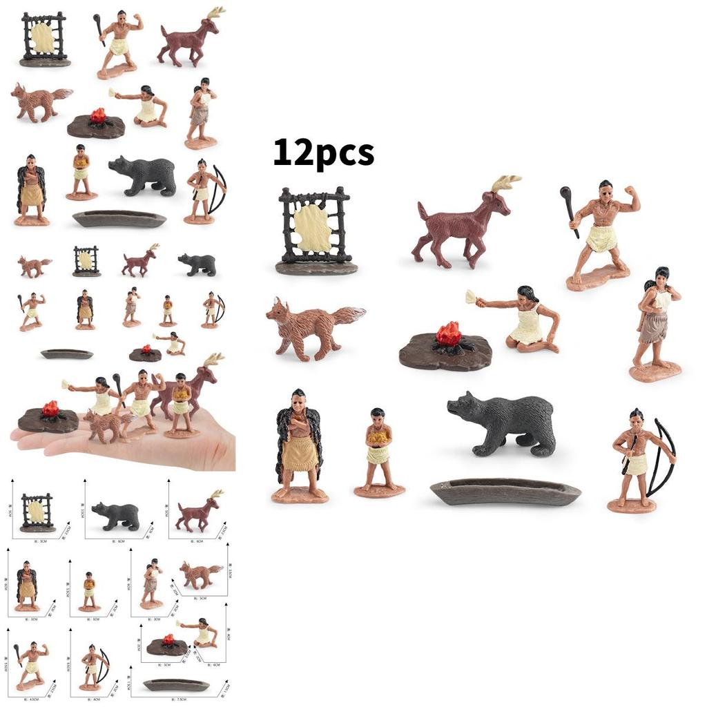 American Indians Figure Model Collection With Plastic Construction For Educational And Decorative Use