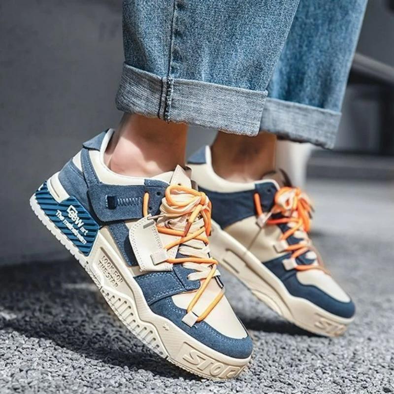 Sneakers for Men Fashion Vulcanized Shoes Trendy Street Skateboard Shoes Outdoor Casual Shoe Tennis Training Shoes for Men Sport