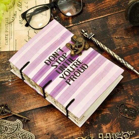 17.78 Cm Motivational Quotes Diary 250Gsm Paper Recycled Cotton Free Handmade Paper Diary with Lock