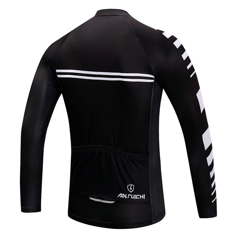 Jezdecké dresy Cyklistické oblečení Set Muži Dlouhý rukáv Černý bryndák Kalhoty Oblečení na kolo