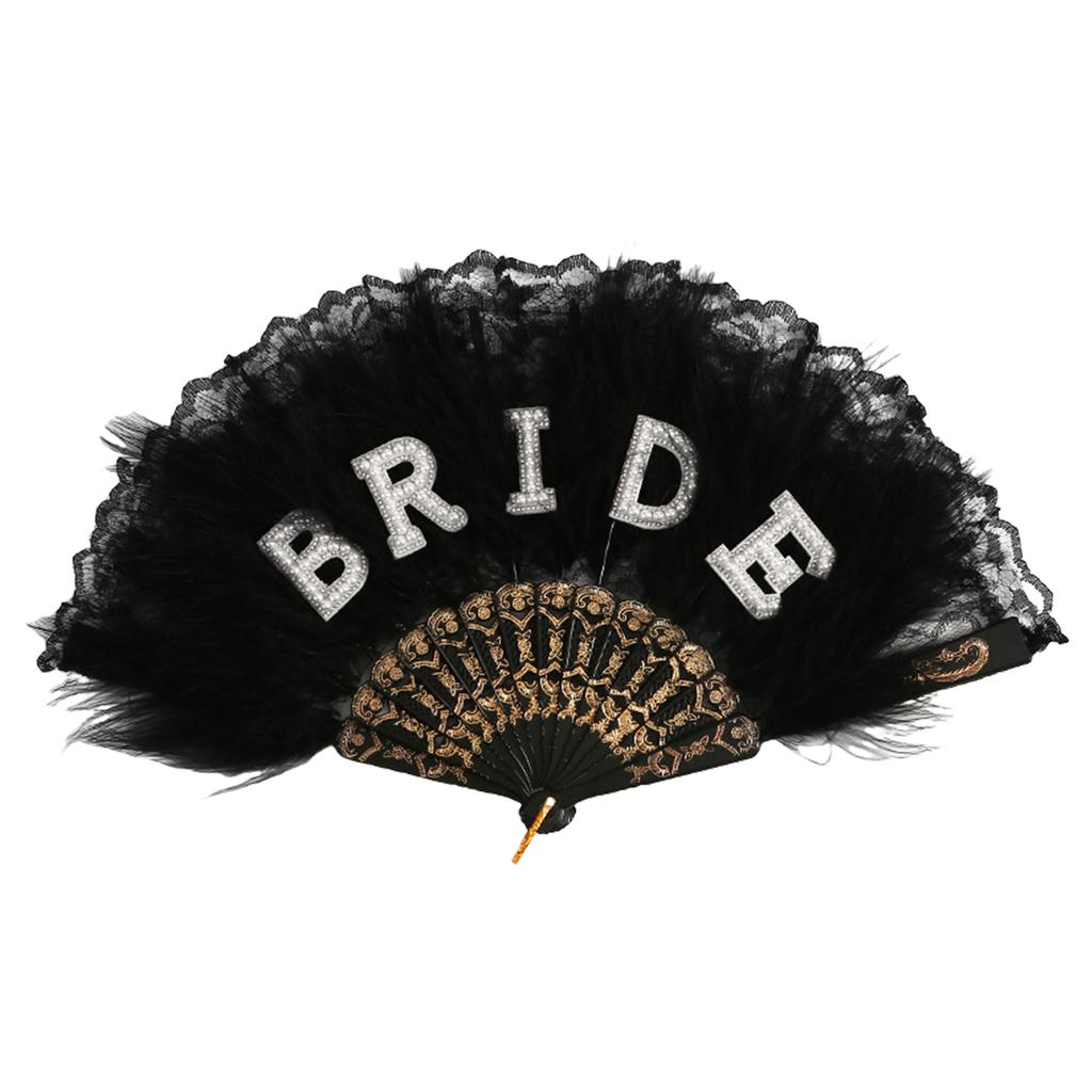 Elegant Lace Feather Fan Cooling Lace Fan For Bridal Wedding Photography Accessories And Cooling Decoration