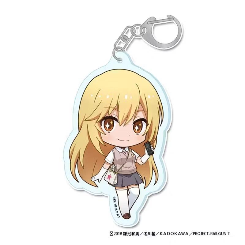 A Certain Scientific Railgun Acrylic Pendant Keychains Mikoto Misaka Accessories Car Key Chain Key Ring Phone Bag Jewelry Gifts