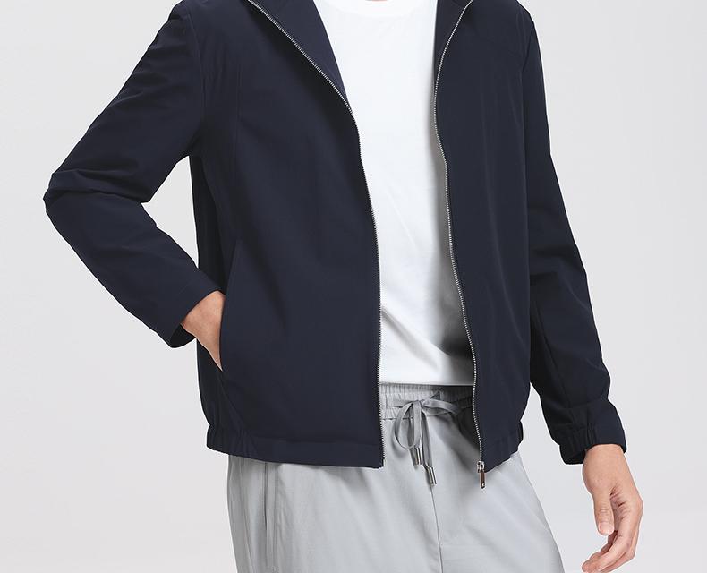 Langdeng Men's Lightweight, Breathable, Easy to Care for, Comfortable and Elastic, Detachable Hat Jacket