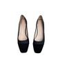 2025 Spring New Color Matching Fashion Design Square Head Thick Heel Single Shoes Women's Versatile Medium and High Heel Commuter Work Shoes