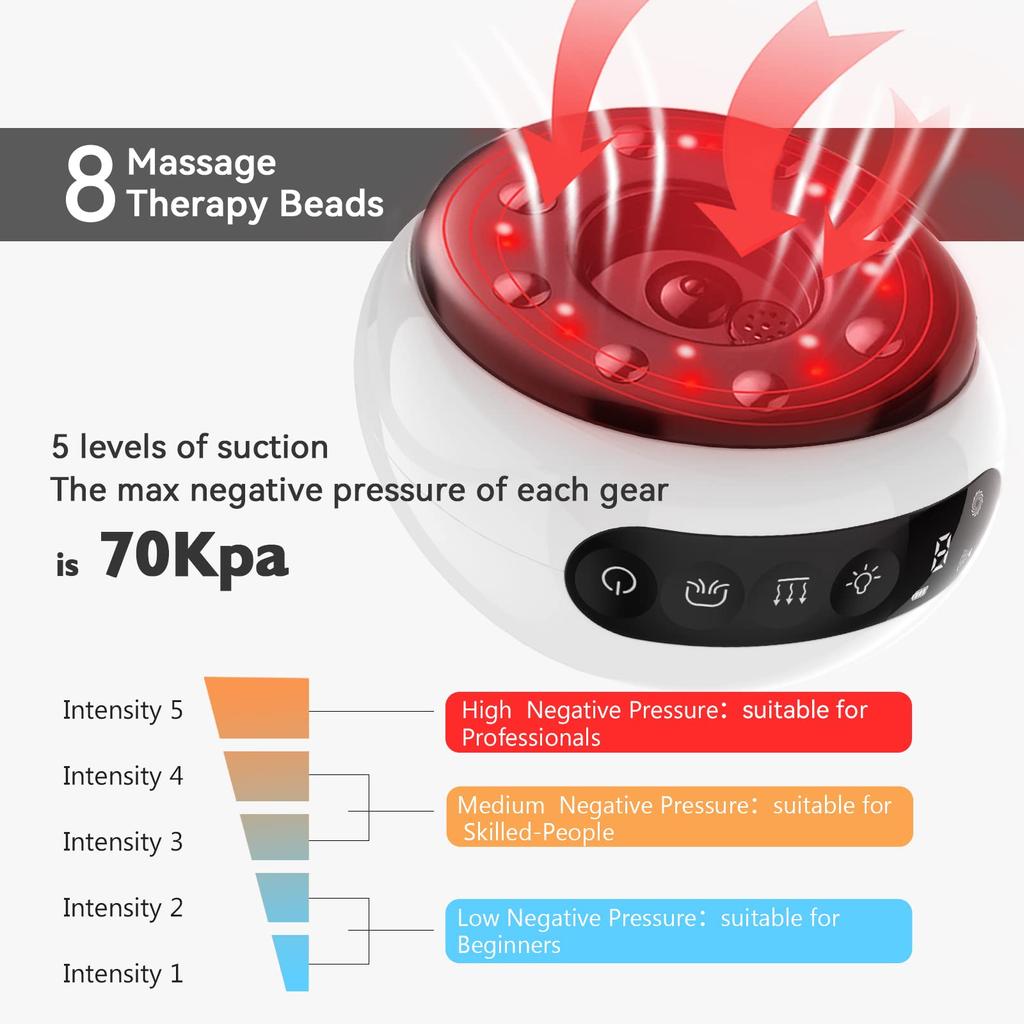 Electric Cupping Therapy Kit 3 In 1 Multi-function Cupping Massager Relieve Muscle Fatigue Electric Heated Scraping Tool