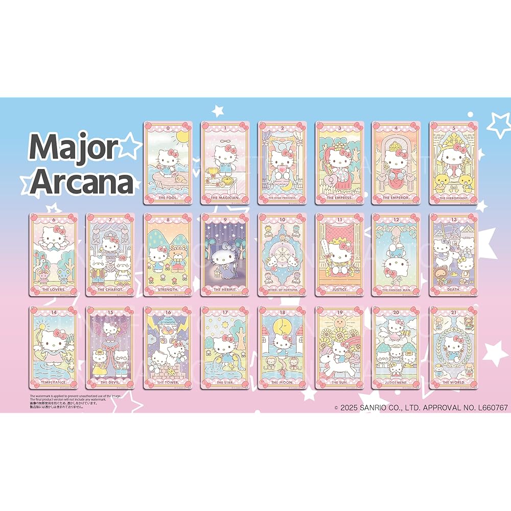 Officially Licensed Luna's Hello Kitty Tarot Cards (78 cards, color, beginner-friendly, Japanese guidebook included) - Cute Tarot Cards, Based on the 