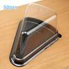 50pcs,Clear Cake Slice Containers,Cake Boxes,Disposable Plastic Cheesecake Containers With Lids,Birthday Party Favor
