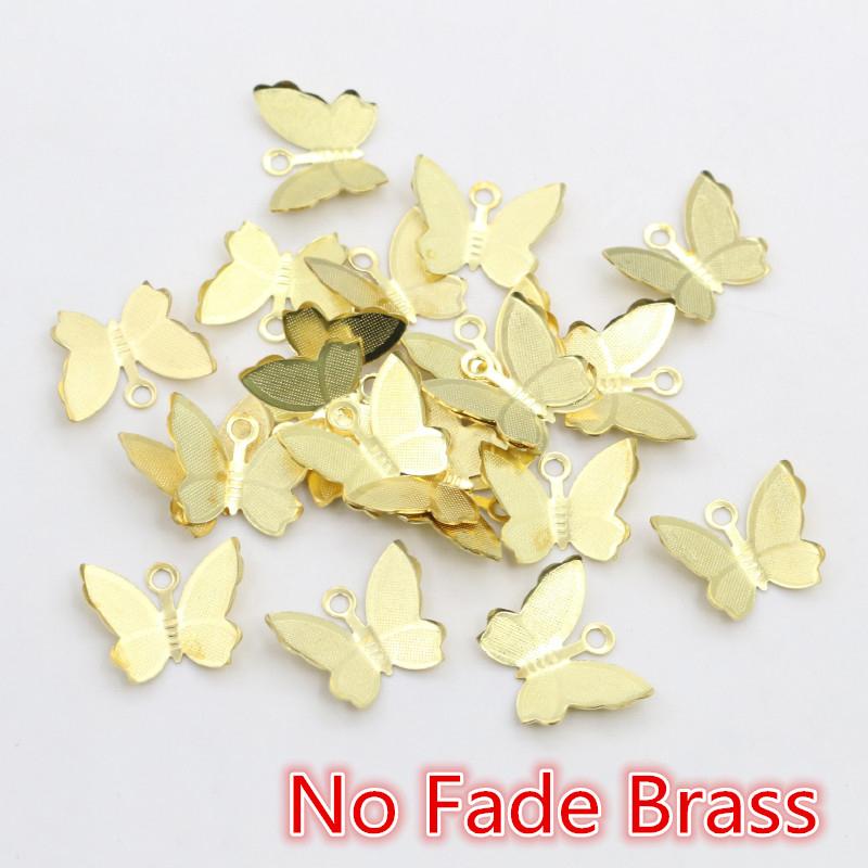 

100pcs 11mmx13mm Metal Copper Butterfly Filigree Wraps Connectors Charm DIY Jewelry Accessories Findings Supplies For Jewelry латунный