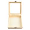Storage Box Hinged Jewelry Box Pine Souvenir Square