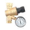 Water Pressure Regulator For RV Lead-free Brass Adjustable Reducer Gauge 3/4