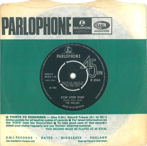 

7inch Record HOLLIES - Stop Stop Stop R5508 Parlophone 1966 UK Pop Used