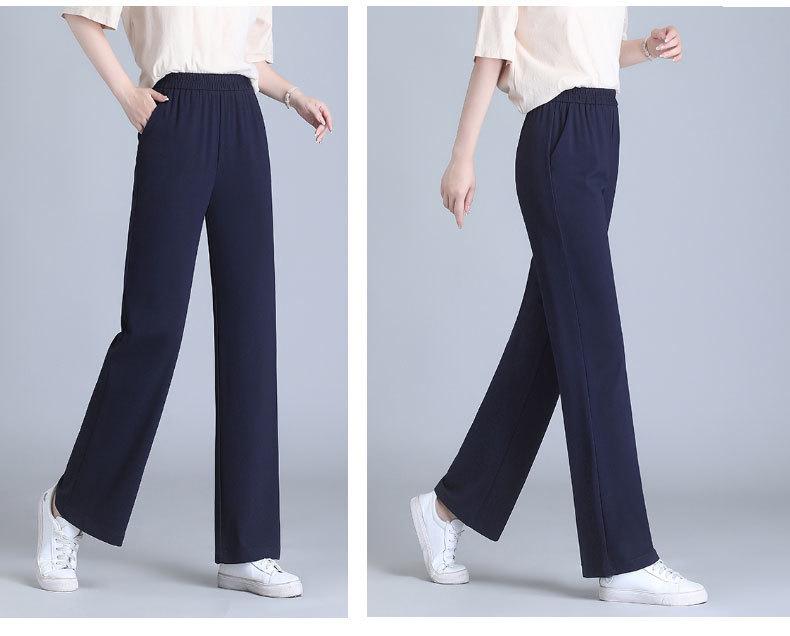 Ice Silk Chiffon High-Waist Quick-Dry Wide-Leg Pants for Women