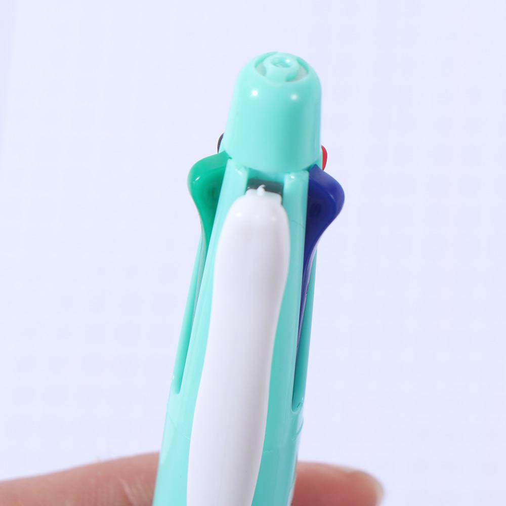 4pcs 4 Colors Ball Pen Multicolor Retractable Pen 1 Automatic Pencil Press Roller Ball Pen  School