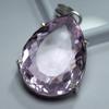 Lab Created Pink Sapphire 96.6 Ct Pear Cut CERTIFIED 925 Sterling Silver Pendant VA-769