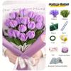 Chenille Stem Tulip Bouquet Kit, DIY Pipe Cleaner Flowers Craft, Creative Gift for Mom Wife Girlfriend