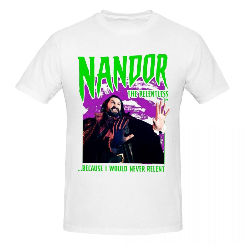Unisex T-shirt What We Do In The Shadows Nandor Nieustępliwy Vintage Duży Rozmiar Okrągły Dekolt Krótki Rękaw Bawełna T-shirt