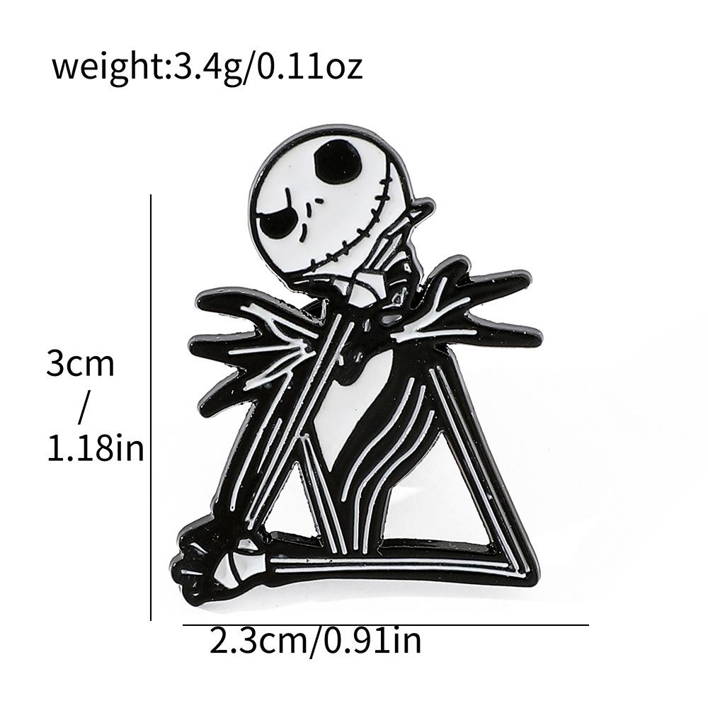 Halloween Character Metal Badge Christmas Eve Fright Jack Sally Boogie Alloy Drip Brooch Accessories