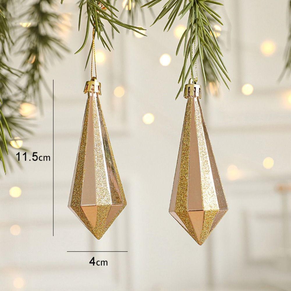 2PCS Red&white Christmas Hanging Decoration Plastic Santa Clause Christmas Tree Ornament Festival Party Supplies Xmas Baubles