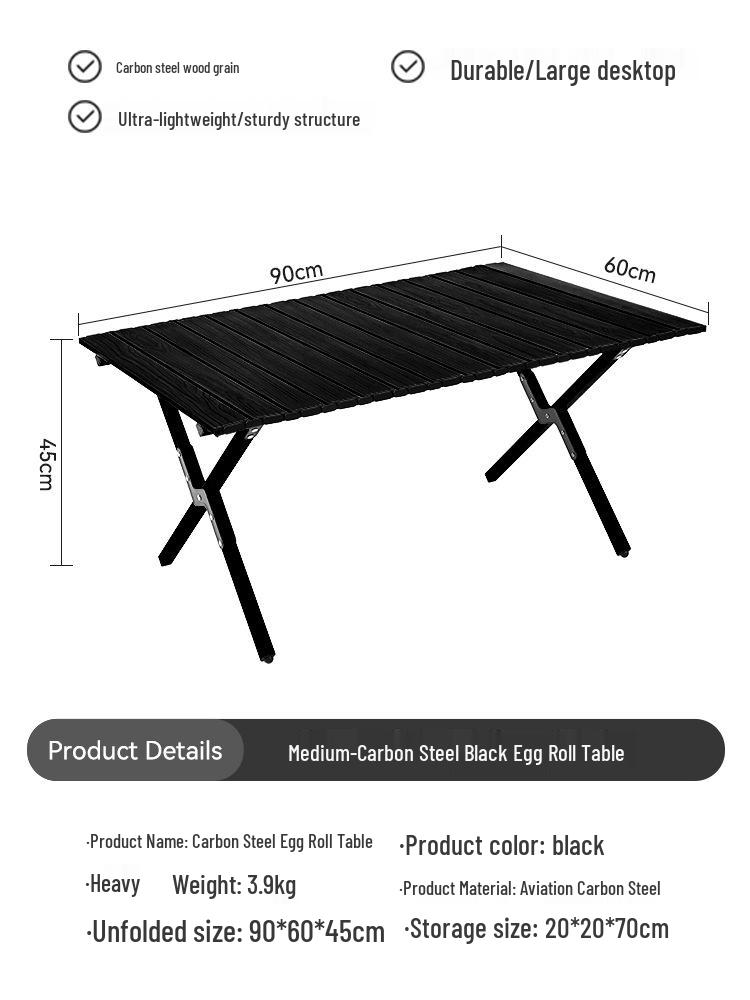Outdoor Camping Roll-Up Table and Chair Set: Lightweight, Folding for Night Markets or Picnics E18