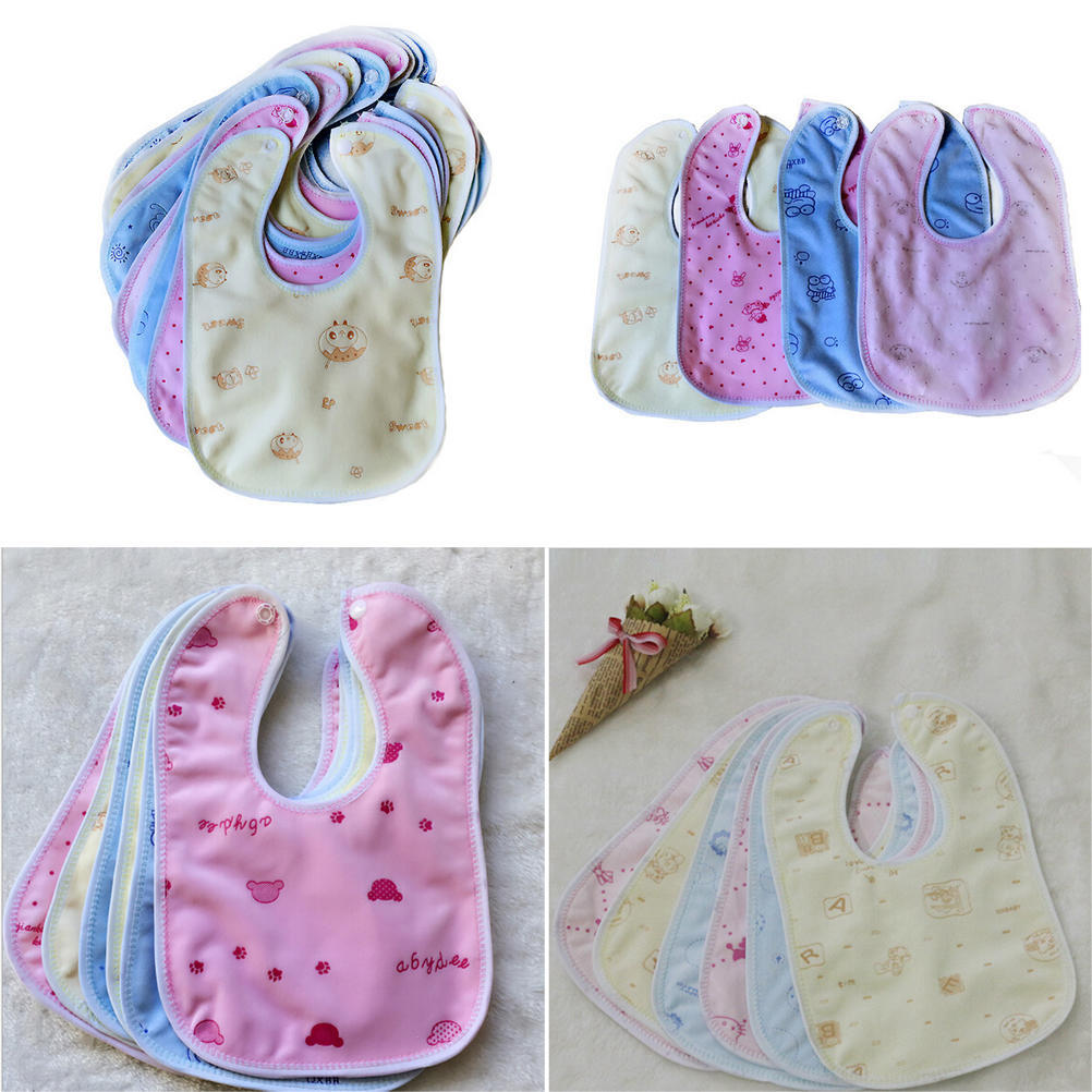 Neugeborenen Kleinkind Infant Baby Junge Mädchen Lätzchen Wasserdicht Speichel Cartoon Handtuch