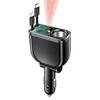 5-in-1 120W Car Fast Charger USB Type-C Power Adapter Retractable Phone Charger With Roof Starlight Car Cigarette Lighter