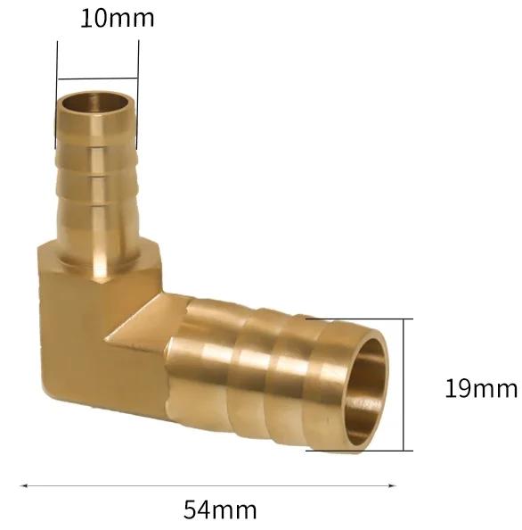 4 6 8 10 12 14 16 19 mm Schlauchstutzen 90 Grad Winkel Reduzierstück Messing Schlauchanschlussstück Verbinder Haus Garten Wasser Luft Öl